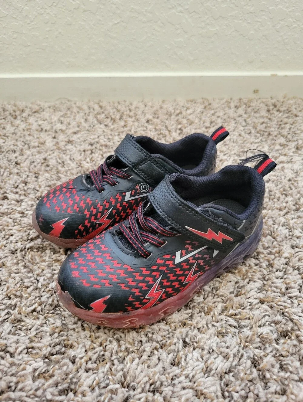 Kids Athletic Sneakers - Blue and Black/Red
